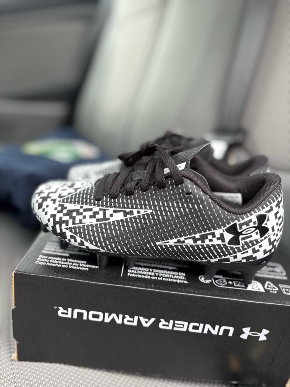 Under Armour Kids Black & White Graphic Sneakers